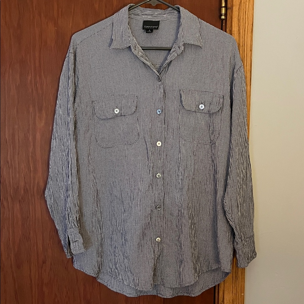 Vintage Karen Kane Black and White Checkered Shirt